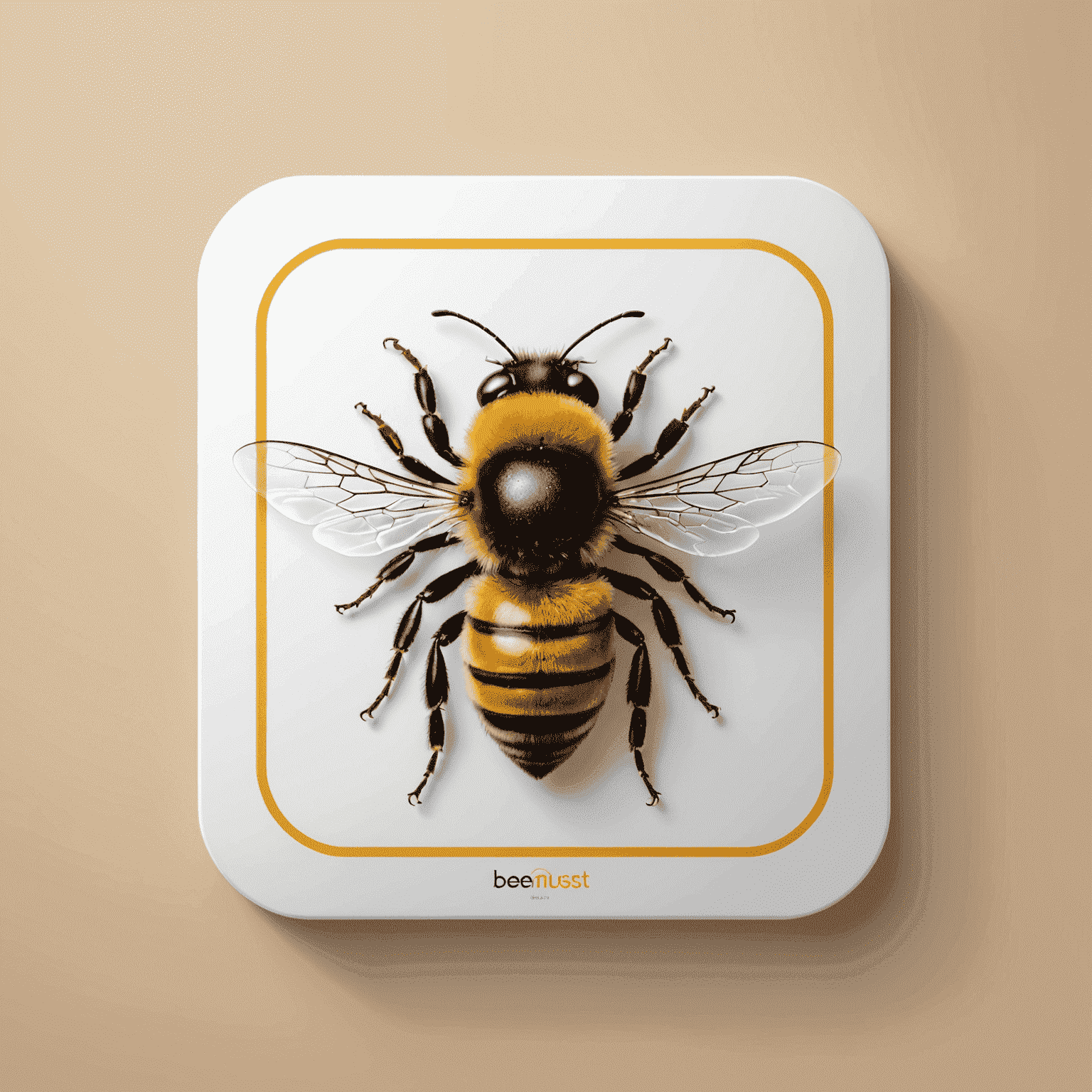 beemuset_com logo featuring an ebook icon with a modern, sleek design